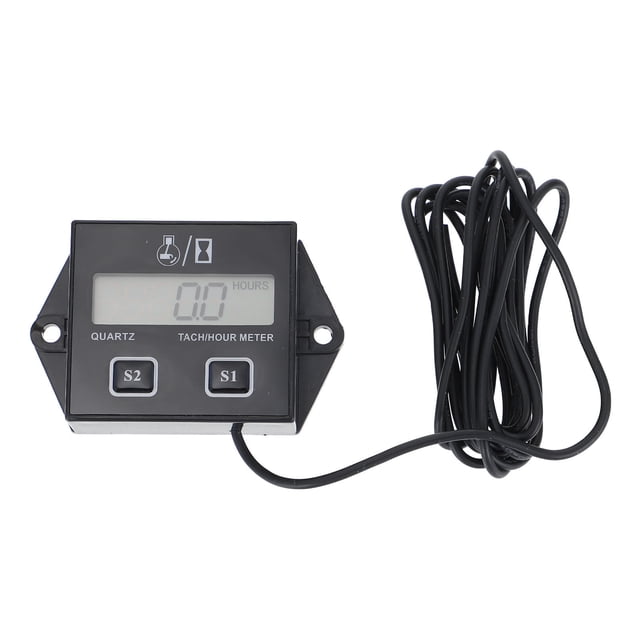 MasteelfCA 1pc Gasoline Engine Digital Tachometer Meter LCD Digital Display Timer Gauge
