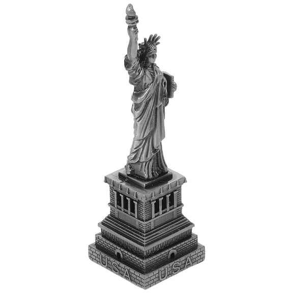 DEEPCRAFF Desktop Statue of Liberty Decor Collectors Item Silver 1Set