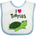 thumbnail image 3 of Inktastic I Love Turtles Boys or Girls Baby Bib, 3 of 4