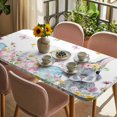 thumbnail image 3 of Easter Bunny Table Cloths for 5 Foot Rectangle Tables, Blue Easter Eggs Spring Floral Butterflies Patio Waterproof Elastic Fitted Tablecloths, Washable Rectangular Table Cover for Camping, 3 of 8