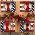 thumbnail image 3 of 4th of July Decorations, 4PC Placemats Independence Day Flag Placemats Home Kitchen Insulated Linen Western Placemats, 3 of 6