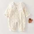 thumbnail image 2 of KPOPLK Baby Footless Pajama Infant Girl Cotton Clothes Sleeper Pjs Fall Sleep N Play Bodysuit One Piece Sleepwear Size 9-11 Months,Beige, 2 of 9