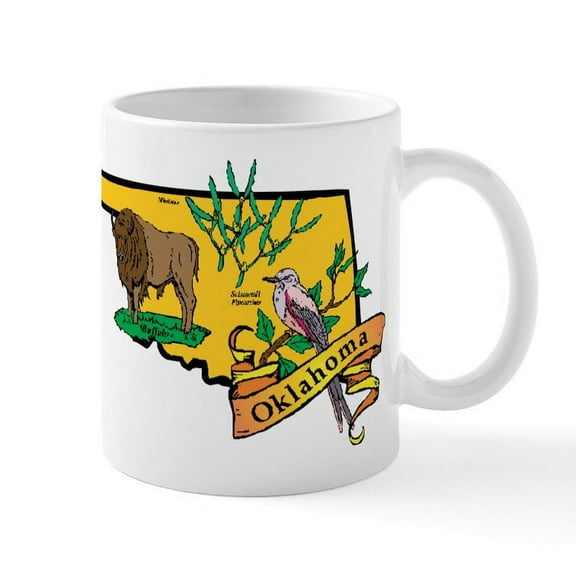 CafePress - Oklahoma Map Mug - 11 oz Ceramic Mug - Novelty Coffee Tea Cup