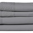 thumbnail image 3 of Benjara  Edra Microfiber Bed Sheet Set with Crochet Lace, Gray - 4 Piece - Full Size, 3 of 5
