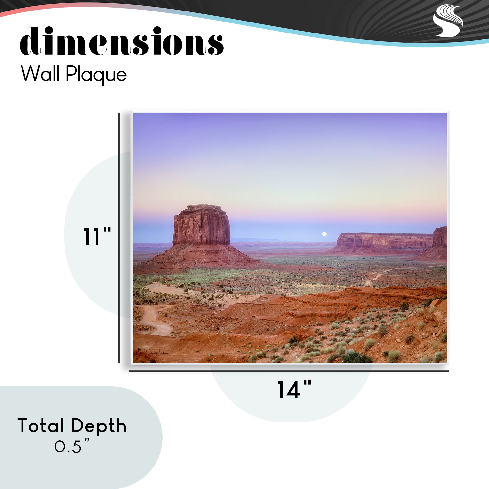 Stupell Industries Moonrise Over Monument Valley Wall Plaque Art, design by Dennis Frates