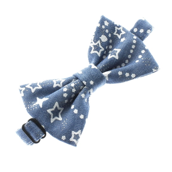 Child Printed Denim Adjustable Pre-Tied Bow Tie - Celestial Sparkle Classic Denim