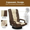 thumbnail image 3 of 360-Degree Swivel Gaming Floor Chair with Foldable Adjustable Backrest Premium Comfort for Gamers,Brown, 3 of 6