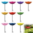 thumbnail image 2 of Flower Shaped Metal Bird Bath Stake Multicolor Garden Bird Feeder Bowl Outdoor Yard Lawn Decorative Bird Water Station, 2 of 4