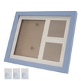 thumbnail image 4 of Kit de recuerdo de huellas de perros Marco de fotos de madera DIY con arcilla para dueños de mascotas y recuerdo conmemorativo Marco de fotos azul barro azul elegante y silencioso, 4 of 5