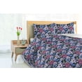 thumbnail image 3 of Ambesonne Floral Down Alternative Quilt Comforter, Garden Flowers Romance Vibes, King, Dark Green Lilac Plum, 3 of 5