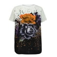 thumbnail image 4 of Dyegold Vintage Tees For Women Floral Print Short Sleeve Crewneck Tops Shirts Plus Size Retro Graphic Tshirts Casual Blouse, 4 of 4