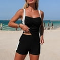 thumbnail image 7 of Sakmal Tummy Control Tankini Swimsuits for Women Full Coverage Swimwear Black Solid Holiday Womens Swimsuits L, 7 of 7