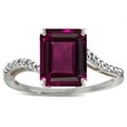 thumbnail image 2 of Star K � Octagon Emerald Cut Big Stone 10x8 Rhodolite Bypass solitaire ring, 2 of 9