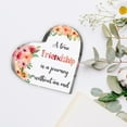 thumbnail image 3 of Friendship Gifts for Friends Heart Acrylic True Friendship Journey Without End Sign Best Friend Ever Gift Besties BFF Birthday Gift Floral Desk Home Decor Sign, 3 of 6