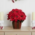 thumbnail image 5 of Nearly Natural Poinsettia With Decorative Vase Artificial Flower Arrangement, Red, 5 of 5