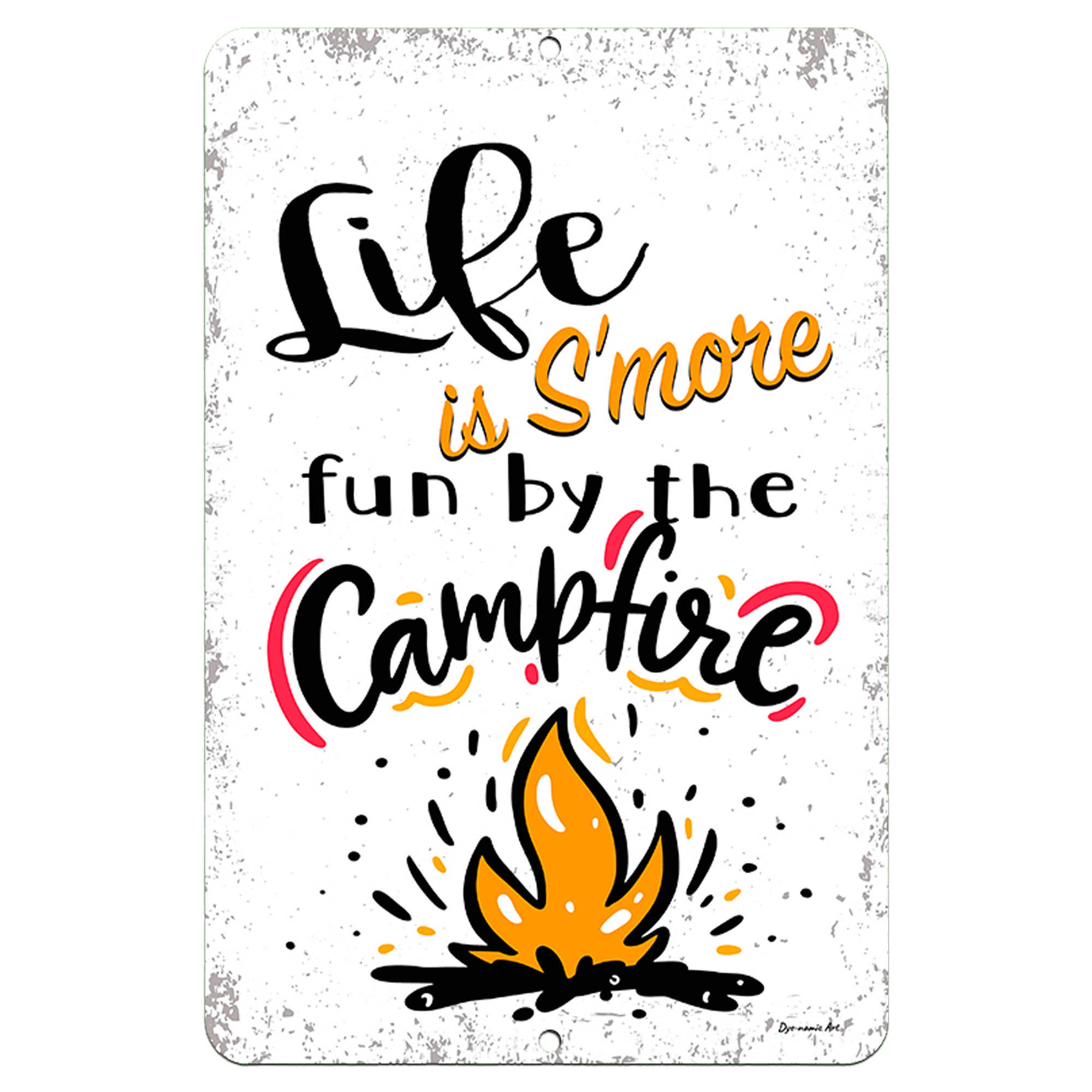 Dyenamic Art White Camp Fire Pit Decor - Funny Outdoor Metal Sign - 8”x12” - image 1 of 6