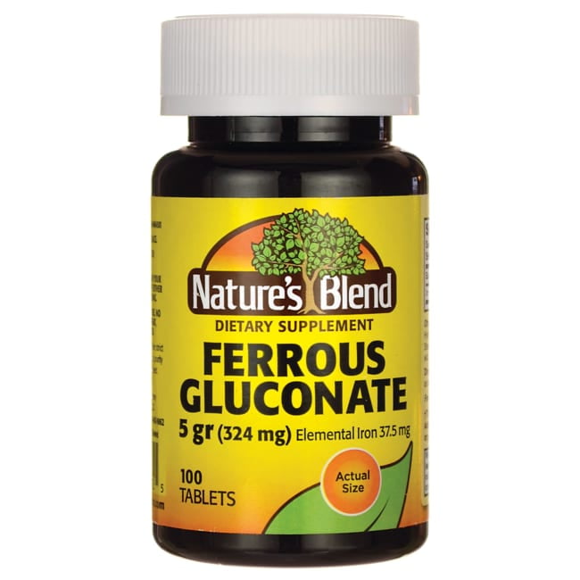 Nature's Blend Ferrous Gluconate 100 Tabs