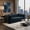 Blue, variant on 78.8" Convertible Sleeper Sofa Bed, Corduroy Folding Modern Boneless Couch Compression Sofa in Box, Floor Sofa Loveseat with Support Rods