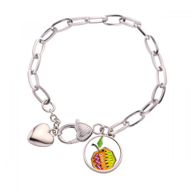 Ilustración de Mexicon cultura elemento alimentos amarillo Pulsera de cadena de corazón joyería encanto moda