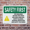thumbnail image 4 of (2 Pack) PPE Required Beyond This Point With Symbol OSHA Safety First Sign, 4 of 8