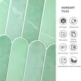 thumbnail image 4 of Peel and Stick Backsplash Feather Tile, Sage Green Self Adhesive Wall Tiles for Kitchen Bathroom, 4 of 6