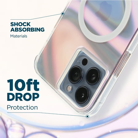 Case-Mate - Soap Bubble Hardshell Case w/ MagSafe w/ Antimicrobial for iPhone 13 - Iridescent
