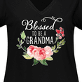 thumbnail image 4 of Inktastic Blessed to Be a Grandma with Flowers Women's Plus Size V-Neck T-Shirt, 4 of 5