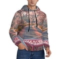 thumbnail image 2 of Lsque Vintage Pink Drive View Pattern Casual Men's Hoodie,Hooded Sweatshirt with Kangaroo Pocket,Pullover Hoodie-Large, 2 of 7