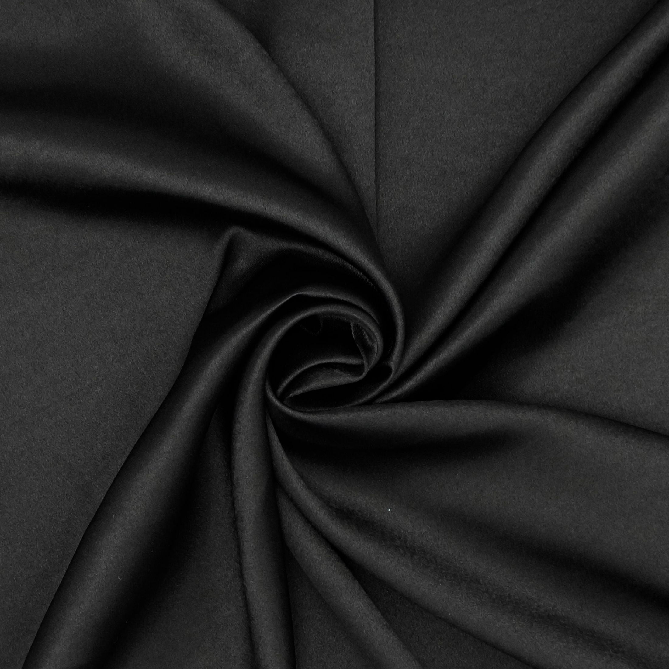 Hello Hobby 59” x 72” 100% Polyester Crepe Back Satin 2 Yard Precut Fabric, Black, 59" Wide for Sewing & Crafting