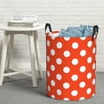 thumbnail image 6 of Fotbe Orange And White Polka Dot1 Pattern Laundry Basket with Handles, Waterproof Large Laundry Hamper, Wash Bag for Corner Dorm, Rolling Laundry Basket with Handles-Medium, 6 of 6