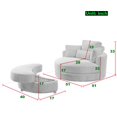 thumbnail image 4 of Accent Barrel Chair, Modern Swivel Sofa Chair Chaise Lounge with Storage Ottoman and Pillows, Linen Fabric Round Club Chair with Curved Backrest for Living Room Hotel, Orange, 4 of 4
