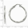 thumbnail image 3 of White Sterling Silver Earring Hoop Women'S Twisted 36 mm 36.35, 3 of 3