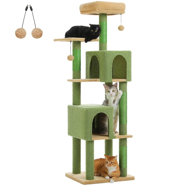 Cat Tree PAWZ Road Cactus, 158 cm, con 2 condominios y 4 rascadores