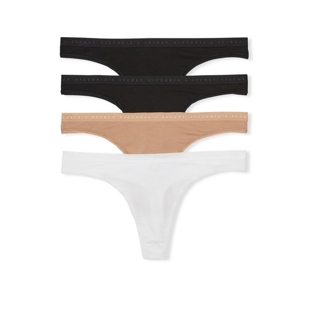 Calzones Tanga de Algodón Victoria's Secret para Mujer Paquete de 4