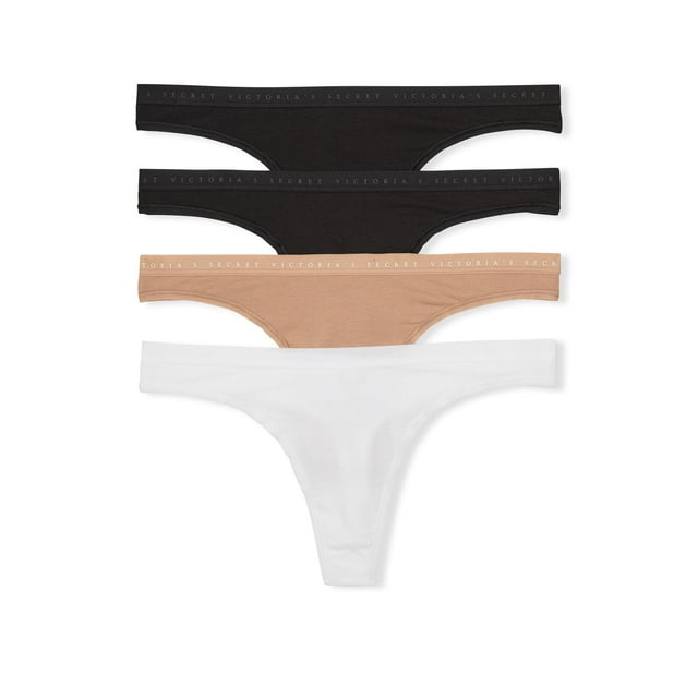 Calzones Tanga de Algodón Victoria's Secret para Mujer Paquete de 4