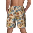 thumbnail image 2 of Lsque Mens Swim Trunks Camp Badge Pattern - Bathing Suit Compression Liner - Beach Swim Shorts Swimwear - (S-3XL) - Stretch Quick Dry -XX-Large, 2 of 9