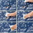 thumbnail image 5 of Round Vinyl Fitted Tablecloth with Flannel Backing Elastic Table Cloth Waterproof Oil-Proof Plastic Cover- Fits Tables up to 36" - 44" Diameter, 5 of 6