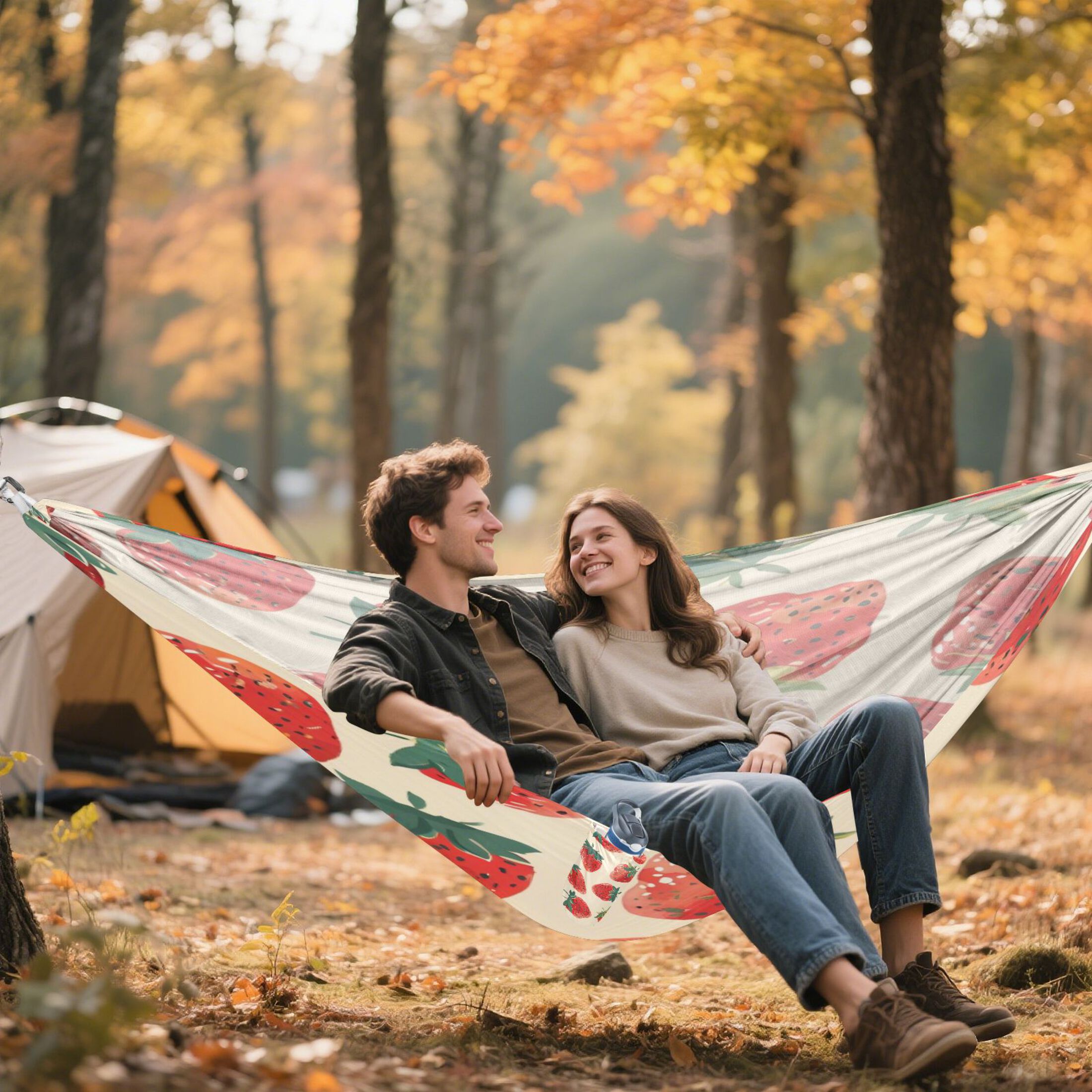 Hammock Camping Hammock Nylon Portable Hammock Travel Camping Hammock Red Strawberry