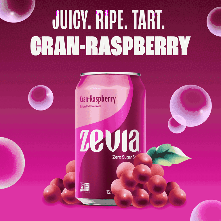 Zevia Zero Sugar, Caffeine-Free Fruity Variety Soda, 12 fl oz, 8