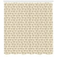 thumbnail image 3 of Hipster Shower Curtain, Hand Drawn Cat Portraits with Glasses and Neck Ties Gentleman Characters, Fabric Bathroom Set with Hooks, 69W X 84L Inches Extra Long, Beige and Chocolate, by Ambesonne, 3 of 3