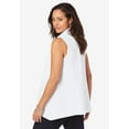 thumbnail image 3 of Jessica London Women's Plus Size Stretch Cotton Poplin Sleeveless Shirt, 3 of 5