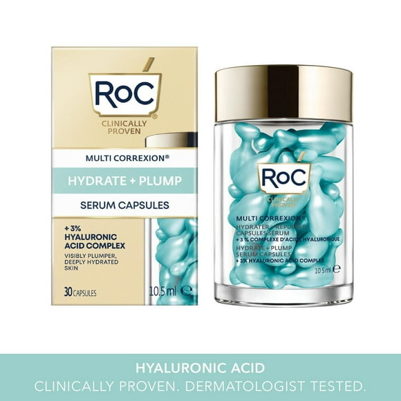 RoC Skincare - Multi Correxion®️ - Hydrate + Plump Serum Capsules + 3% Hyaluronic Acid Complex (10.5ml)