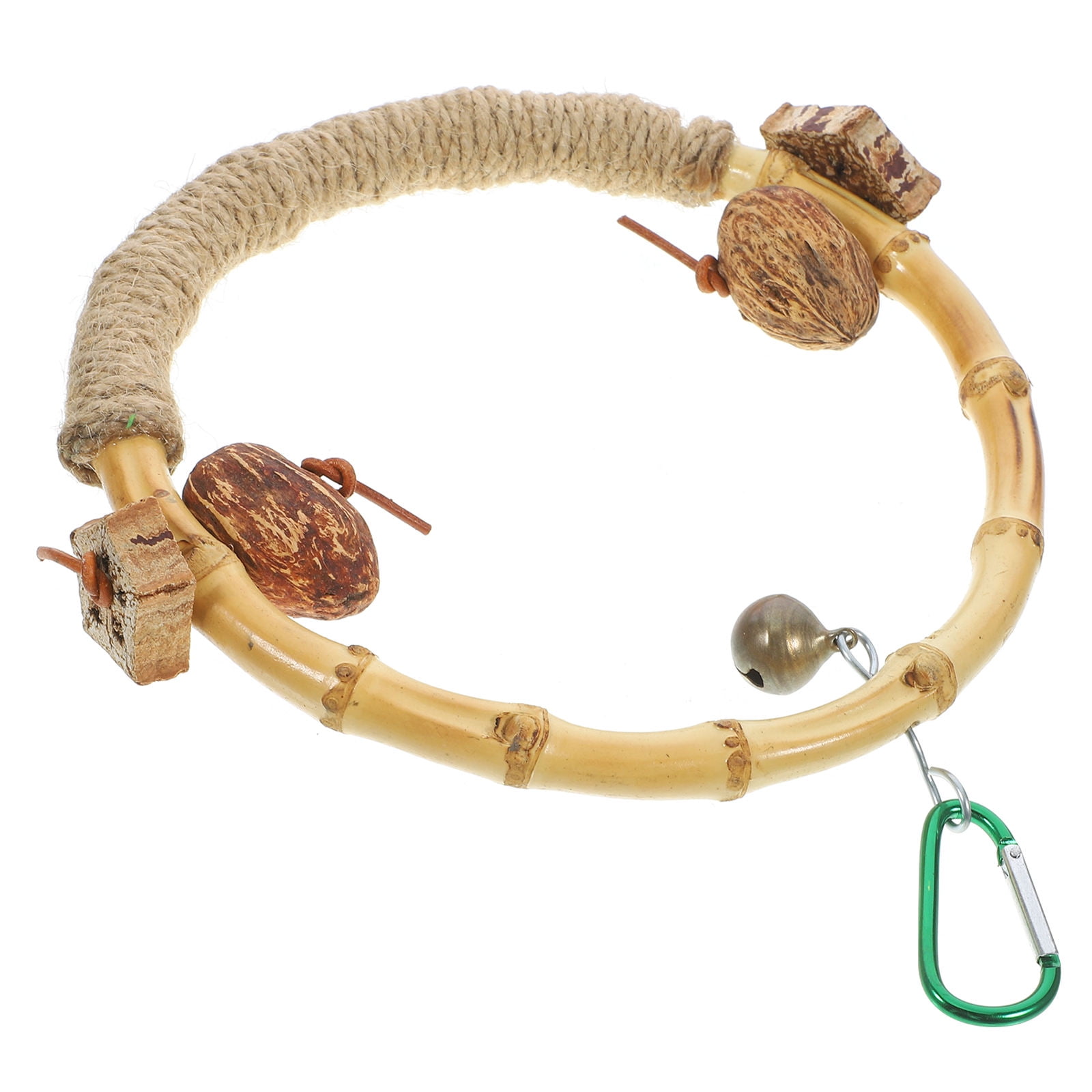 Healifty Khaki Wood Bird Swing for Parakeets Durable Stable Cage Perch Accessory