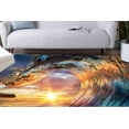 thumbnail image 3 of Sunset Light in Wave Art, Crest Shape Rug, Sea Landscape Rug, Dining Room Rug, Office Decor Rug, Crest Rug, Coastal Rugs, Door Mat Rug, 2.6'x9.2' - 80x280 cm, 3 of 8