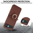 thumbnail image 3 of for Motorola Razr 40 Case, Classic Premium PU Leather Flip Case with Card Holder Shockproof Drop Protective Ring Holder Phone Case Cover for Motorola Razr 40, Brown, 3 of 6
