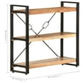 thumbnail image 5 of vidaXL 3-Tier Bookcase 90x30x80 cm Solid Acacia Wood, 5 of 5