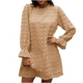 thumbnail image 3 of Vestido de bola de pelo de manga larga para primavera y otoño de princesa de color sólido para mujer Pompotops hdfakjf2889, 3 of 5