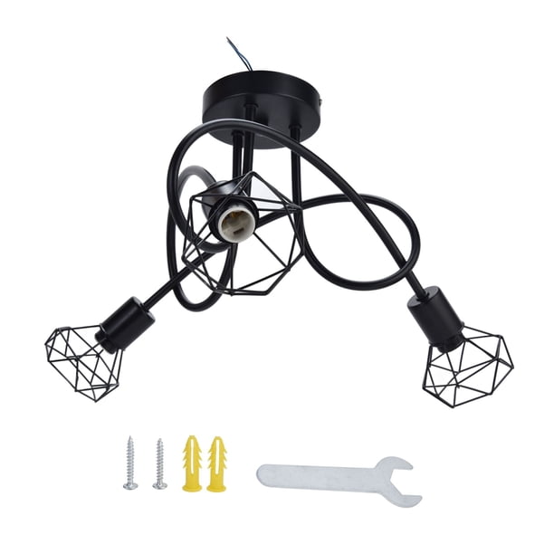 Araa, capacidad de disipación de calor Soporte para lámpara colgante Elegante luz de techo 3 cabezas Hierro hueco para comedor para dormitorio para oficina para bombilla E14 ANGGREK IH3119