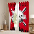 thumbnail image 3 of Homewish Cartoon Baseball Sports Curtains Pack of 2 (42x84 Each) for Kid, Red Black City Print Curtains Blackout, Modern Ball Gaming Bedroom Curtains, Living Room Curtains Decor, 3 of 6