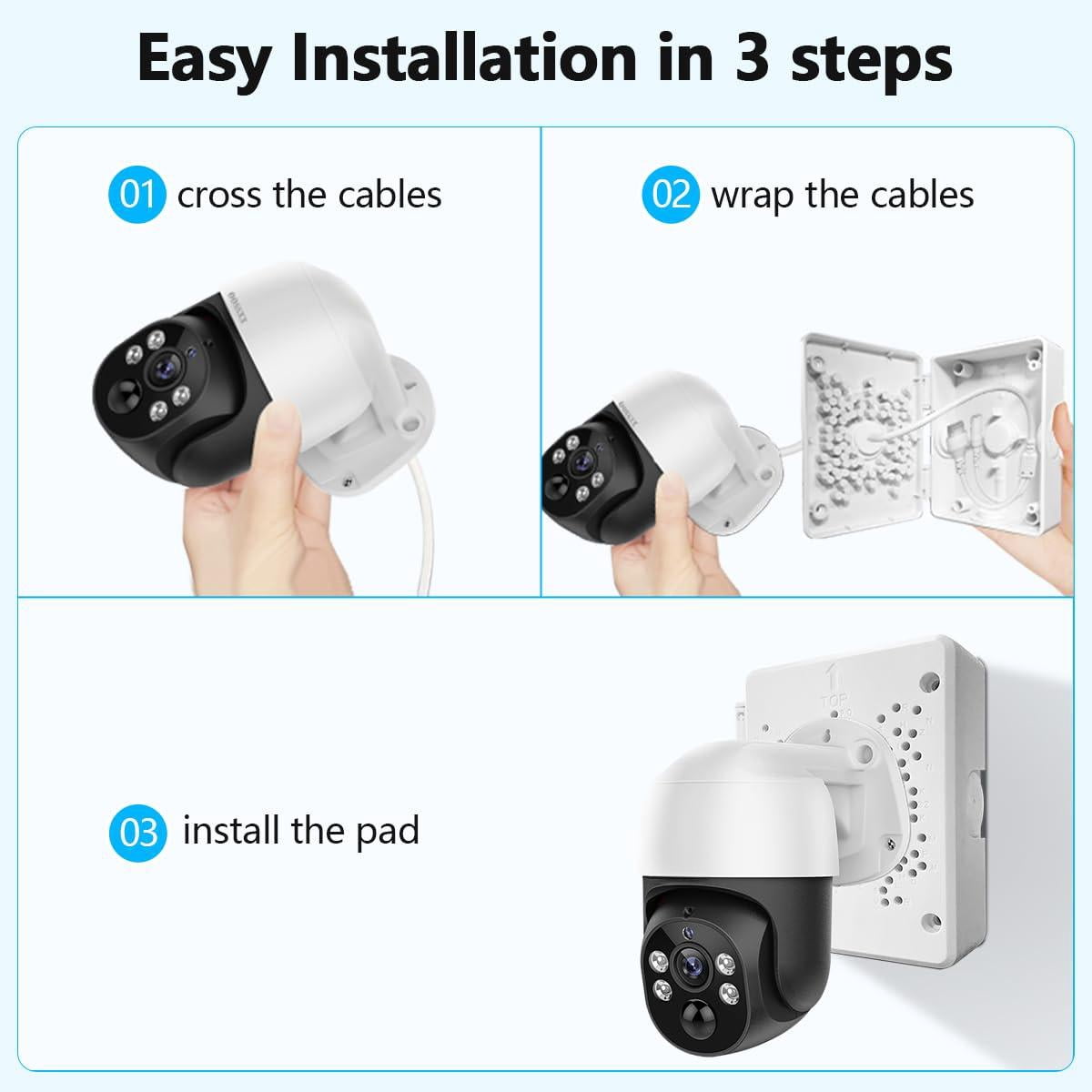 (universal Ptz Camera Junction Box) Security Bracket Outdoor  Plastic Waterproof Mount Hide Cable Box Compatible With All Cameras (2 Packs)